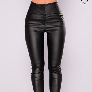 Faux leather pants